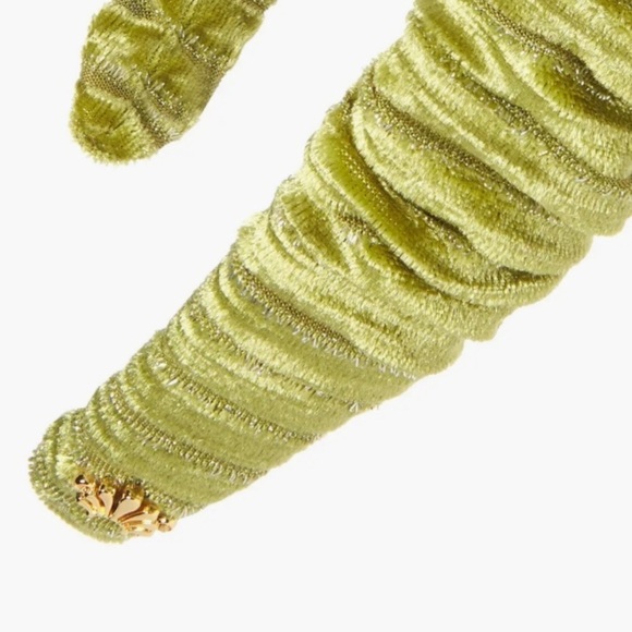 🆕Lele Sadoughi Kelly Chunky Chartreuse Green Gathered Velvet Headband::NWT:: - Picture 4 of 10